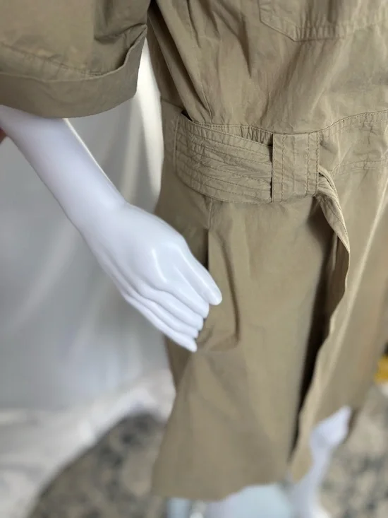 Rails Natalie Cotton Poplin Wrap Dress | Size Medium | Khaki/Natural | NWT - Picture 5 of 10